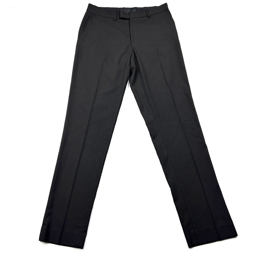 ASOS Tailored Slim Fit Dress Pants Mens 32x32 Black Flat Front Suit Trousers 32"